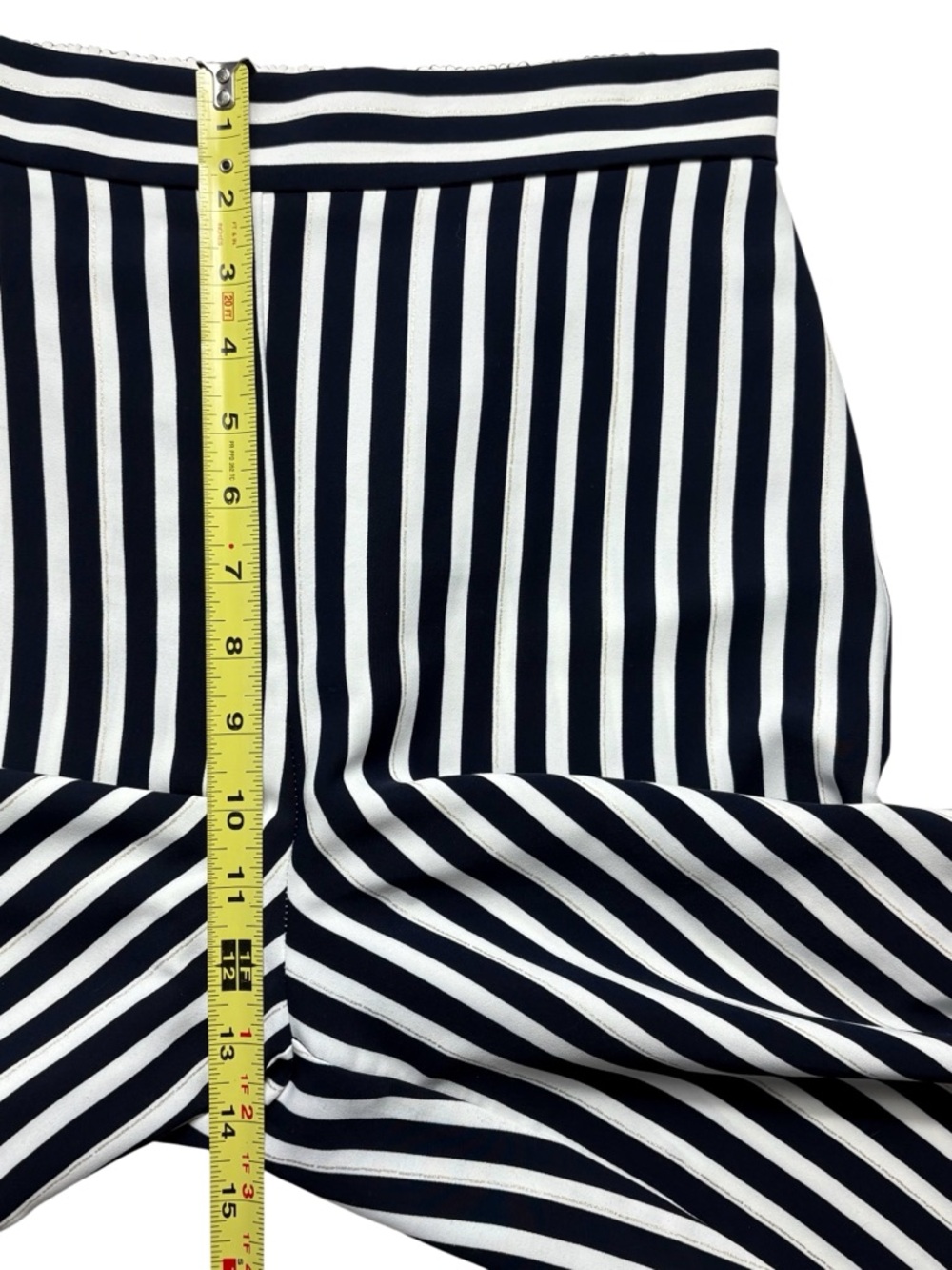 Joseph Ribkoff Midnight Navy Striped Wide Leg Culotte Pants Size 6 Style 221341 - Picture 9 of 12